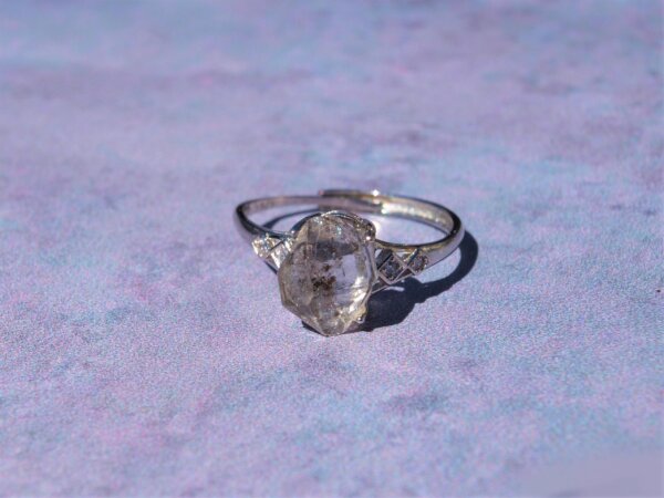 Herkimer Diamant sølv ring